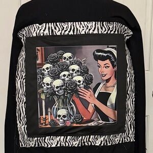 Old Navy Black and White Graphic Jacket